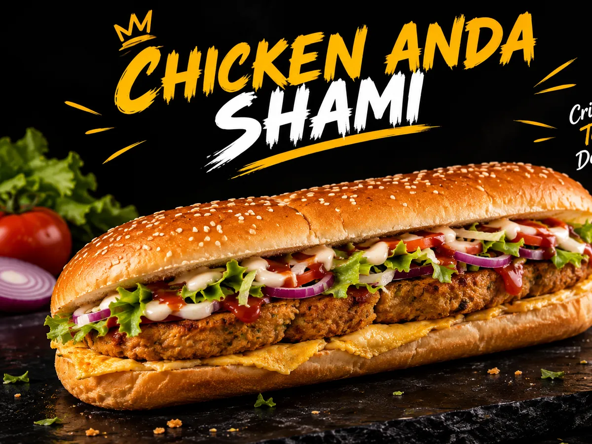 Chicken anda shami burger